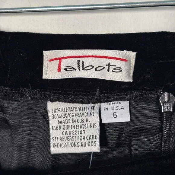 Talbots black velvet midi skirt - Picture 4 of 5